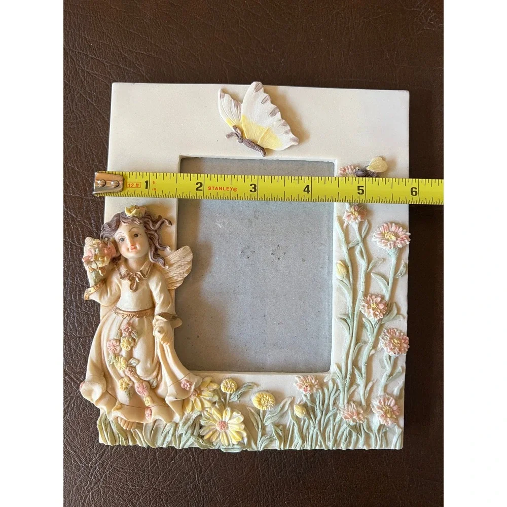 Vintage Fairy Garden Resin Frame 3D Butterfly Bee Floral 5x7 Woodland Cottage